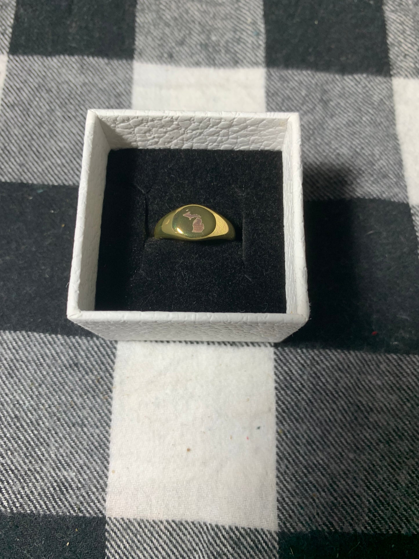 Sterling Silver Adjustable Michigan Signet Ring – Women’s .925 State Pride Jewelry